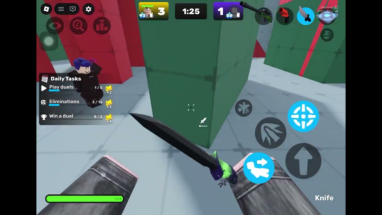 I 1v1 people with knife in Roblox rivals