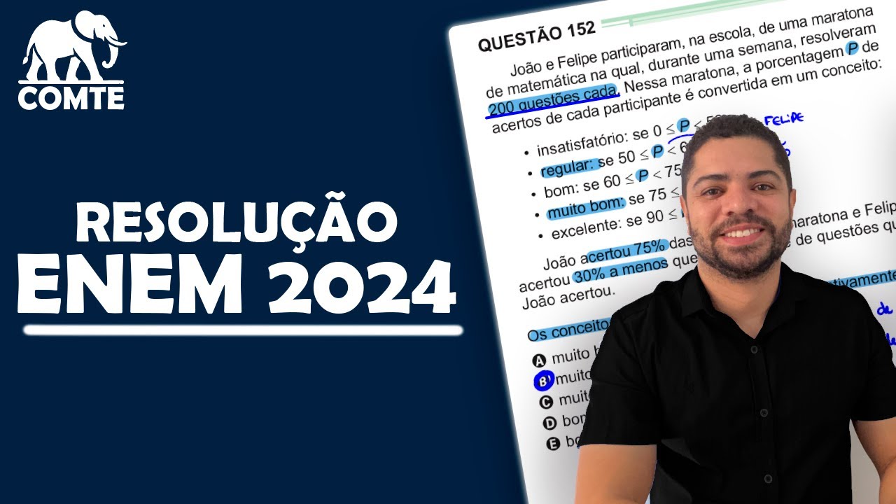 Questão 152 | Prova Verde ENEM 2024 | João e Felipe participaram, na escola, de uma maratona