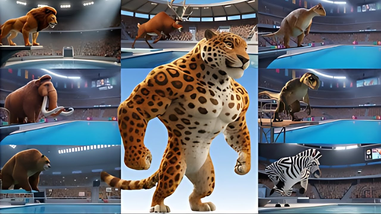 🏊&zwj;♂️ ABC Prehistoric Animal Athlete Song | Fantasy Olympic Swimming Animals 🦖 | Little Ellie Learns