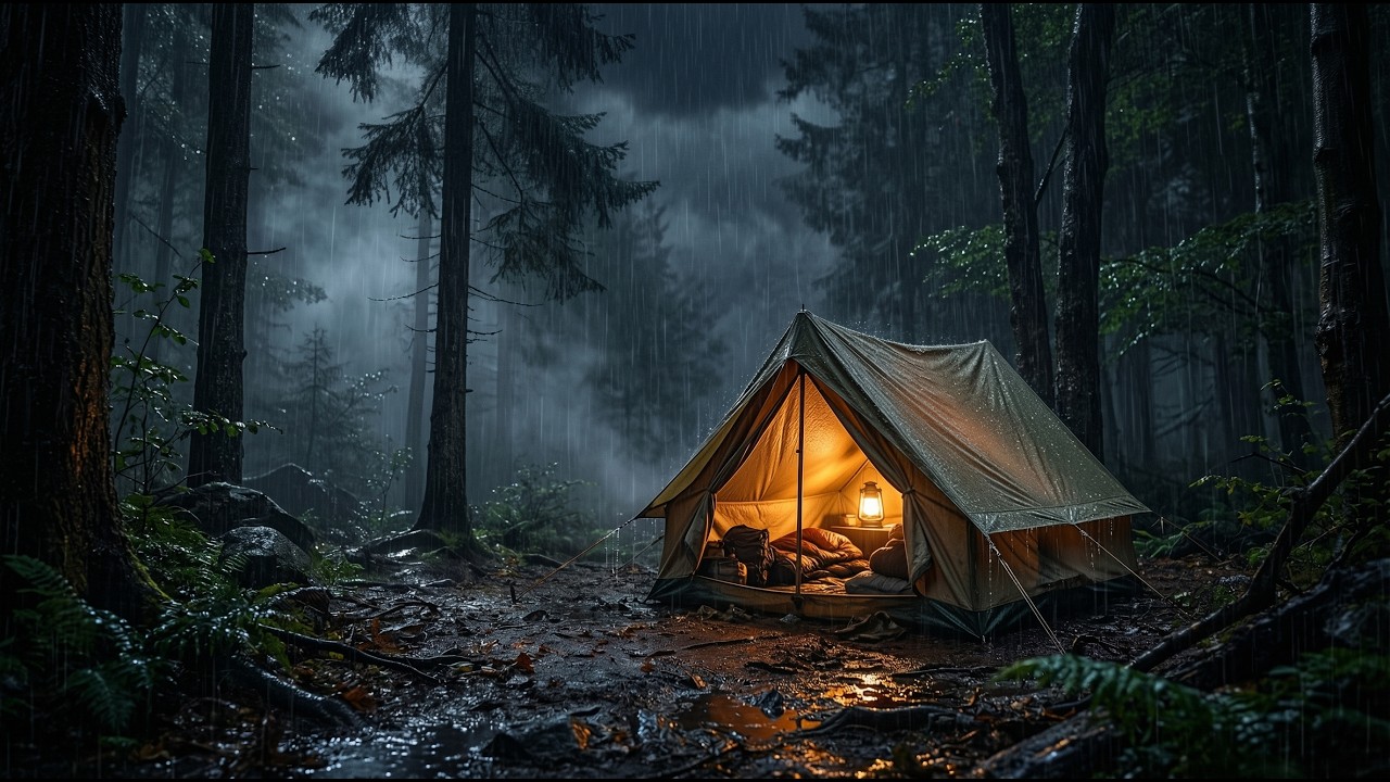 Cozy Rain on Tent in Forest ⛺🌧️ | 3 Hours Deep Sleep Sounds
