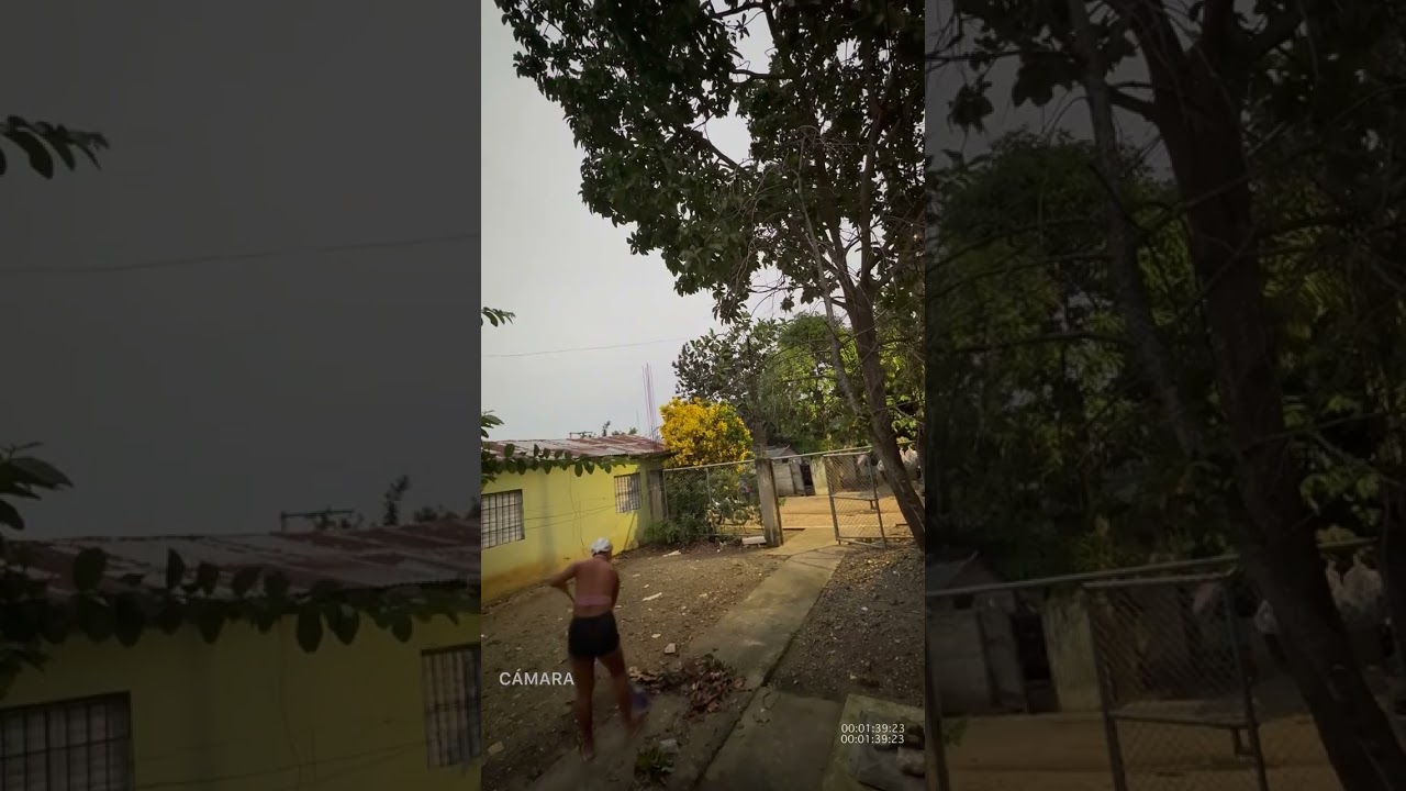 Impactado por un rayo barriendo el patio de su casa 