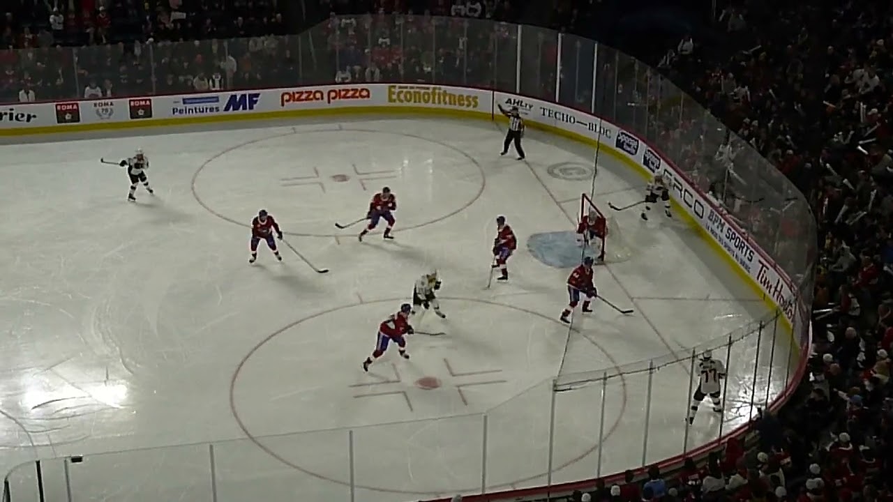 Tyler Angle of the Cleveland Monsters scores vs. the Laval Rocket 4/7/23