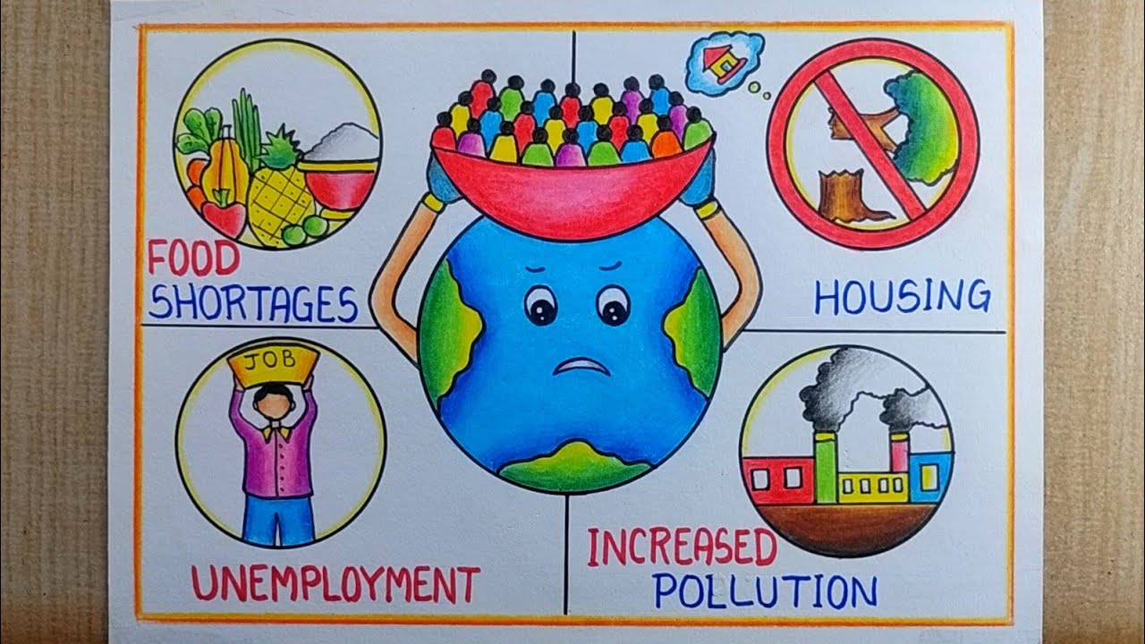 World Population day drawing| World population Day Poster Drawing| Control population Drawing easy