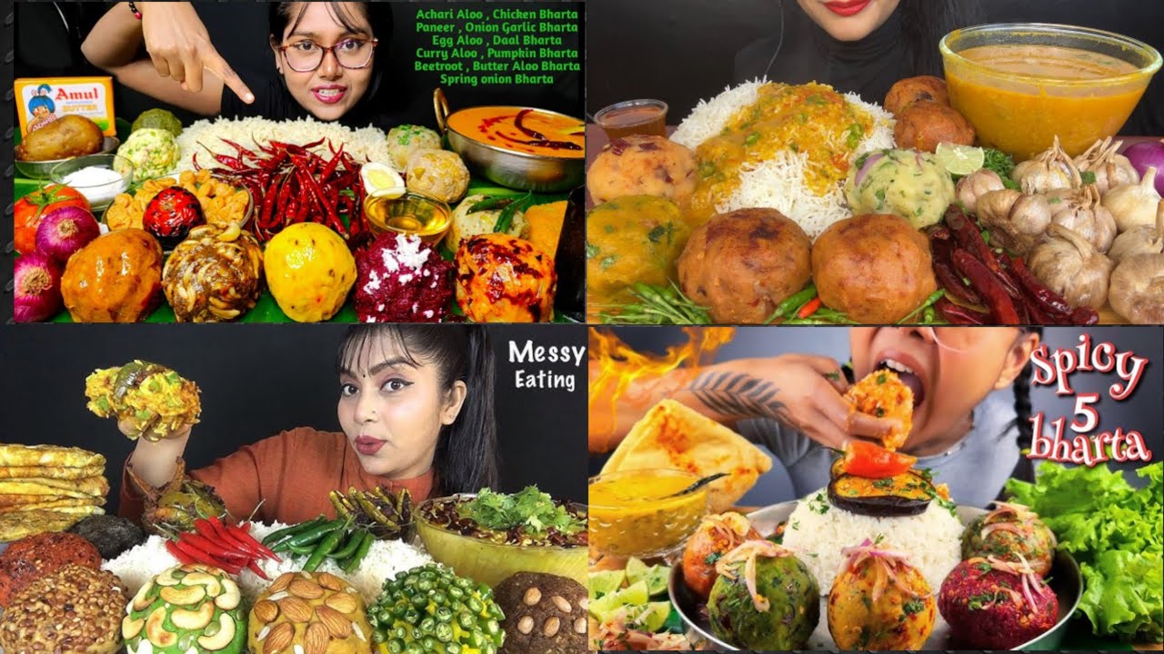 Different types of bharta eating challenge 🔥🤤 Bigbites mukbang asmr
