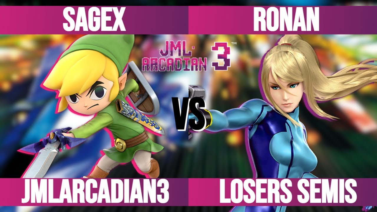 SAGeX (Toon Link) vs Ronan (Zero Suit Samus) - JML Arcadian 3 Losers Semis