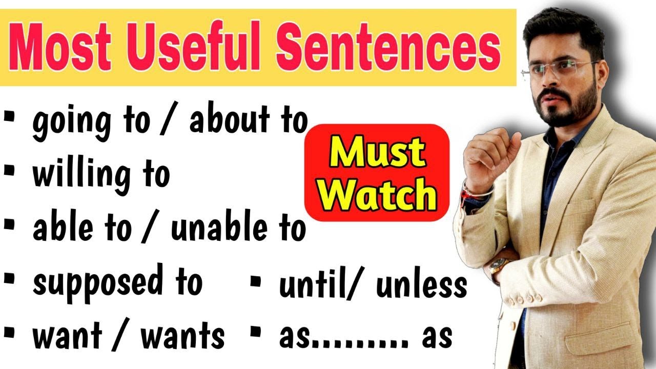 Most Useful Sentences In English Going to, About to, Willing to, Able to, want to, Supposed to