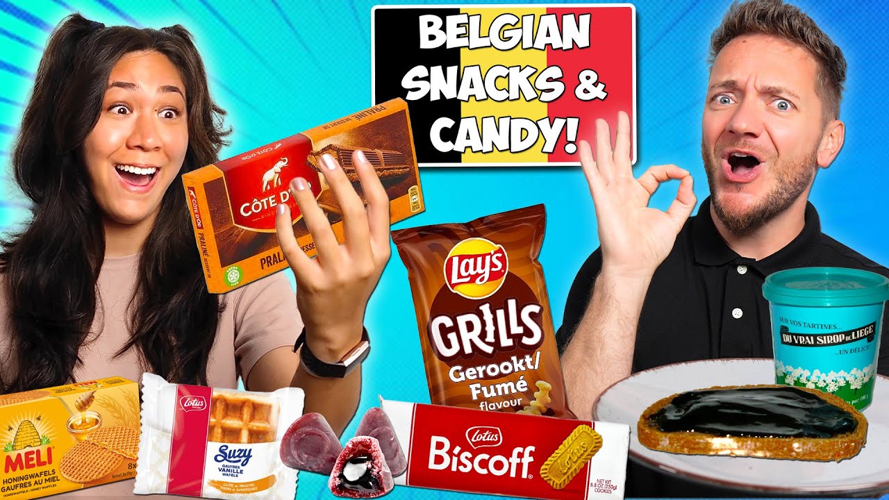 Пробуем 20 бельгийских закусок и сладостей впервые 🇧🇪 | Реакция американцев 🇺🇸 и немцев 🇩🇪