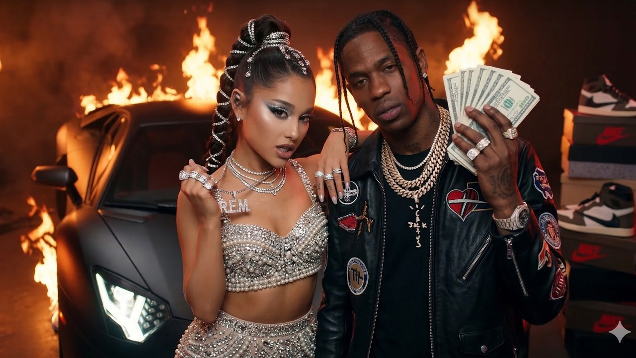 Chronos Velocity Travis Scott,  Ariana Grande - (ft. Doja Cat, Chris Brown) (Official Lyrics Video)