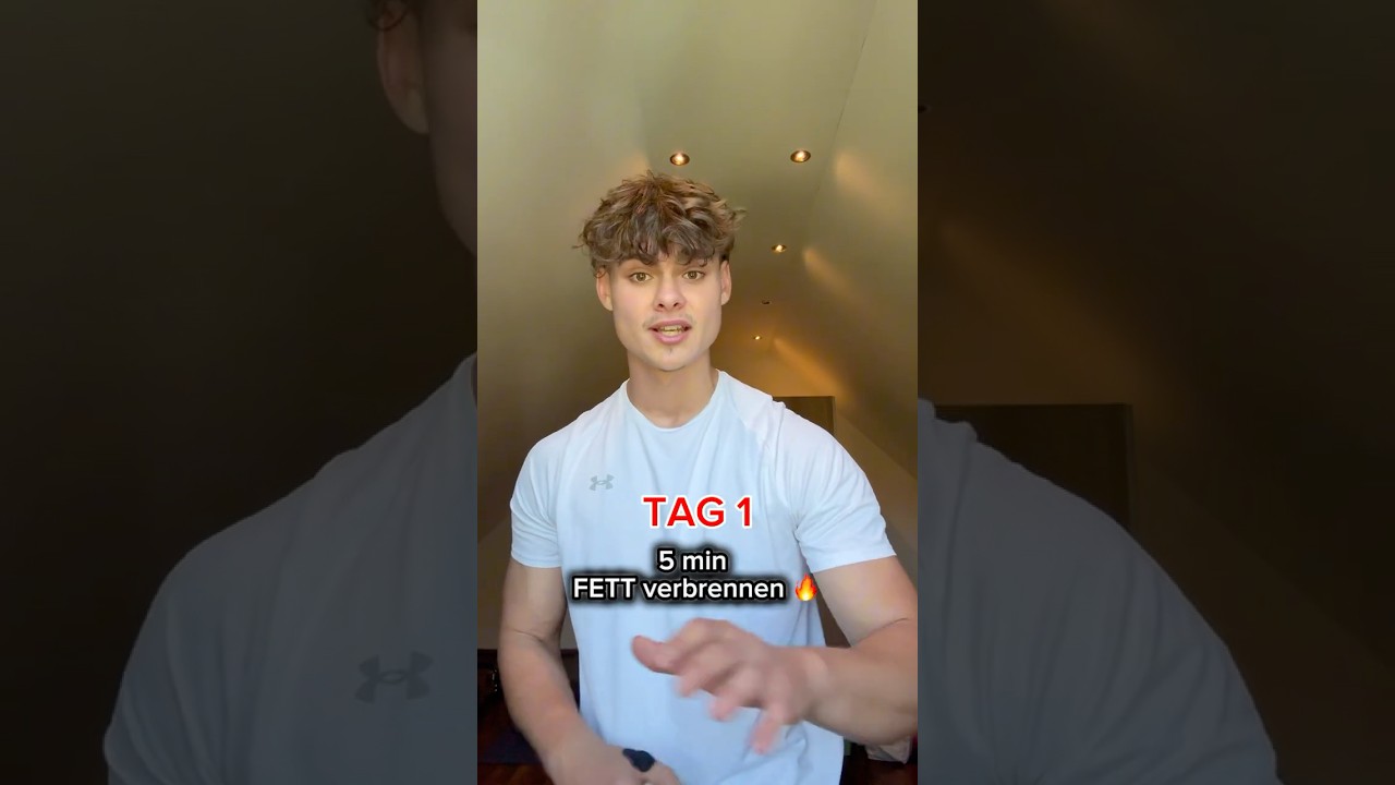 TAG 1 ✅ - 5 Min FATBURN Workout Zuhause 😳🔥 #fatburnchallenge homeworkout #fettverbrennen #shorts