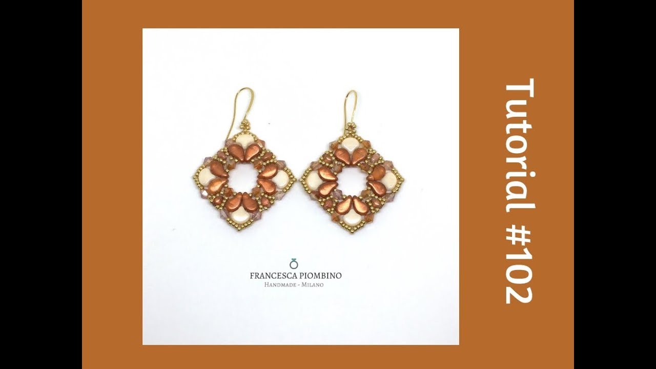 TUTORIAL PERLINE [102] - Orecchini Luci d'America: paisley, ginko, superduo e bicono 4mm.