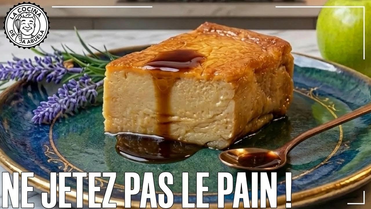 Je fais un délicieux pudding avec du pain rassis ! Seulement 4 ingrédients et anti-gaspi