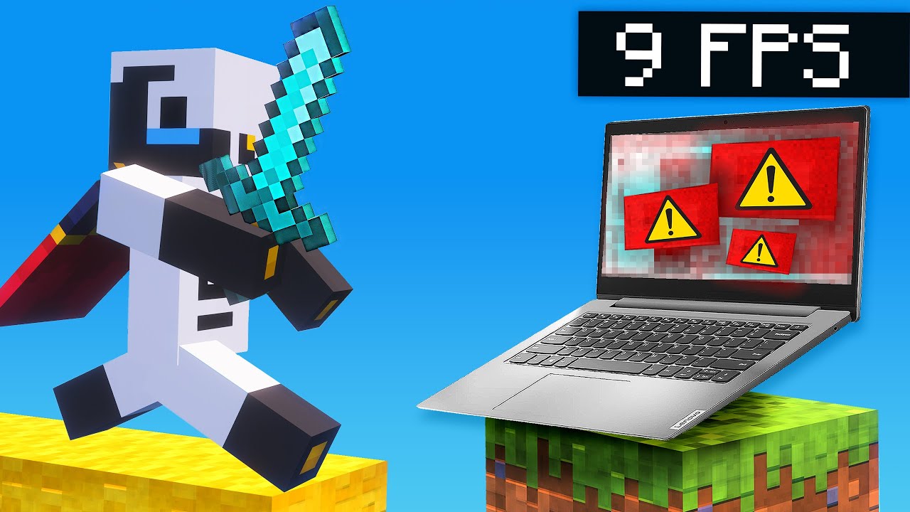 Bedwars на моем школьном ноутбуке..