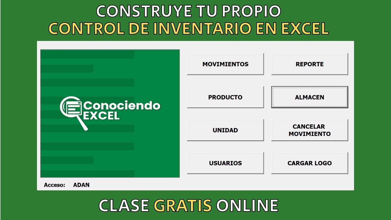 Cómo hacer Control de Inventario en Excel desde Cero (Clase 1)