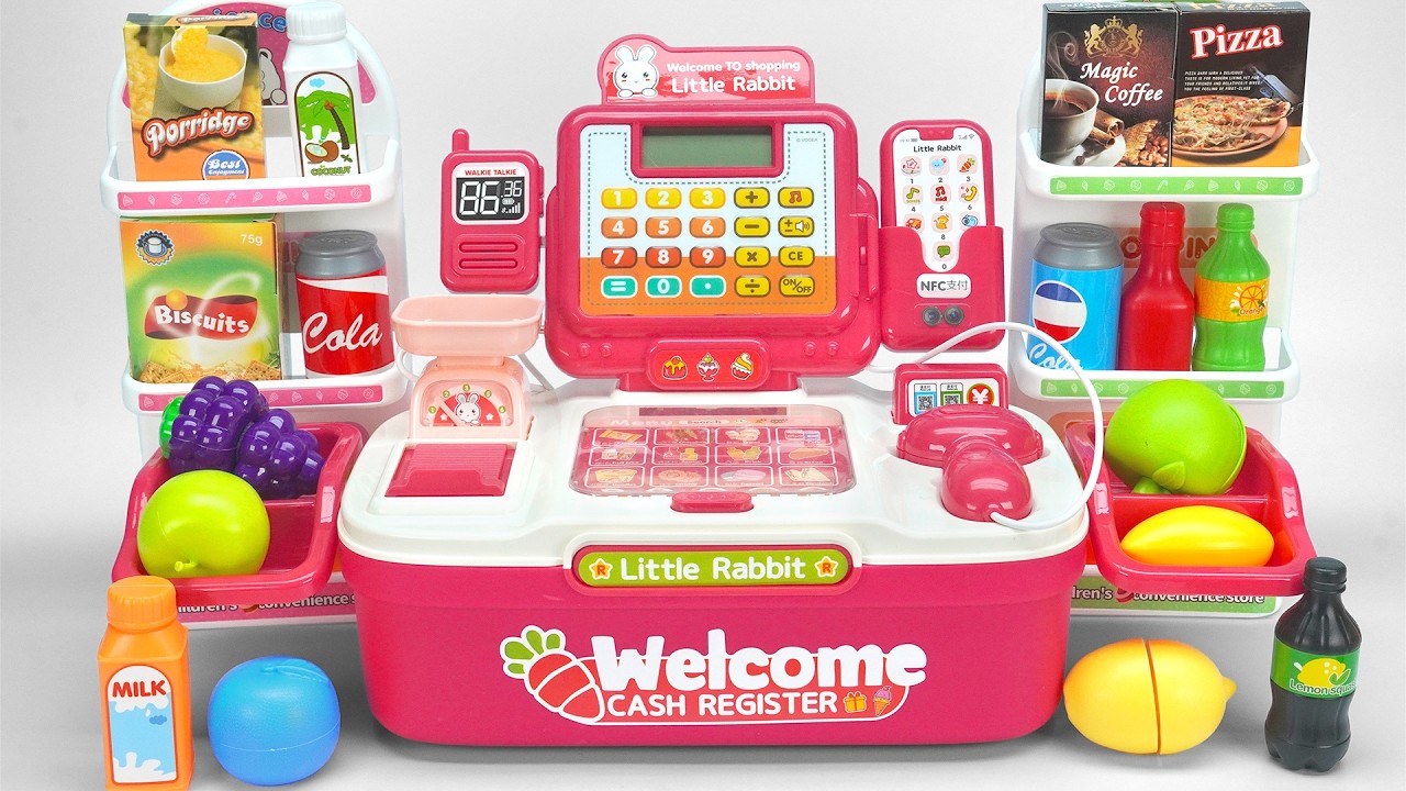 Ultimate Cash Register Toy Set, Satisfying Unboxing Happy Pink Rabbit Review | Tin Toys ASMR