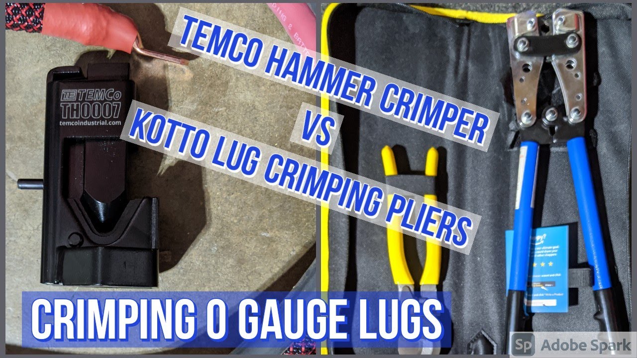 New Tools Temco Hammer Crimper or Kotto Crimping Pliers Make Crimping 0 Gauge Lugs Easy