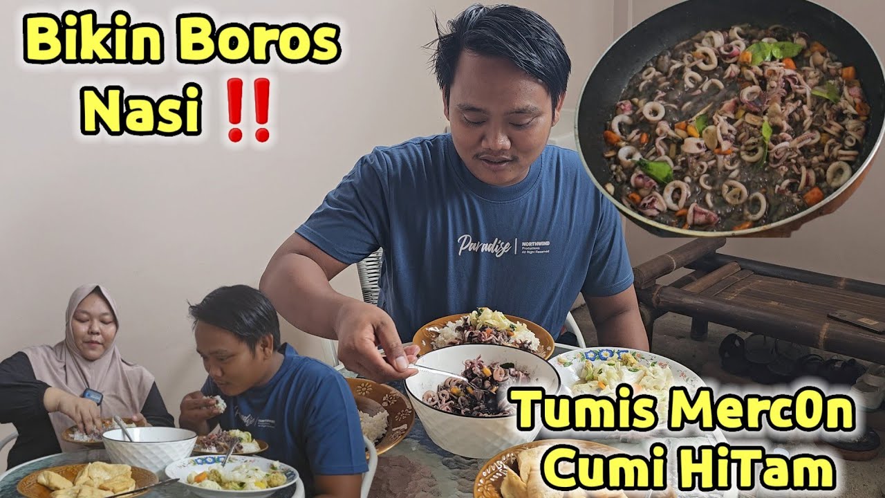 Bikin Boros Nasi ‼️ Oseng Merc0n Cumi Hitam