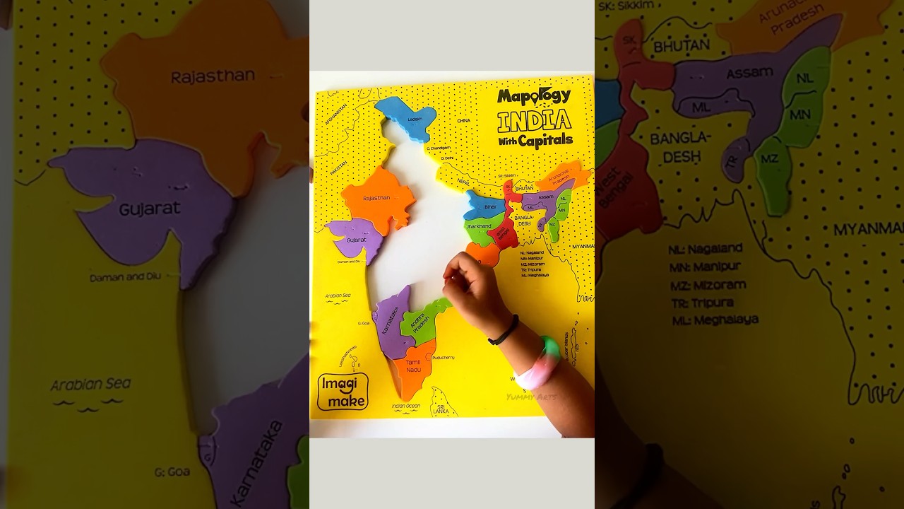 Solving mapology India map Puzzle by Diyu..🧿 #ytshorts #shorts #mapology #kidspuzzle #puzzle