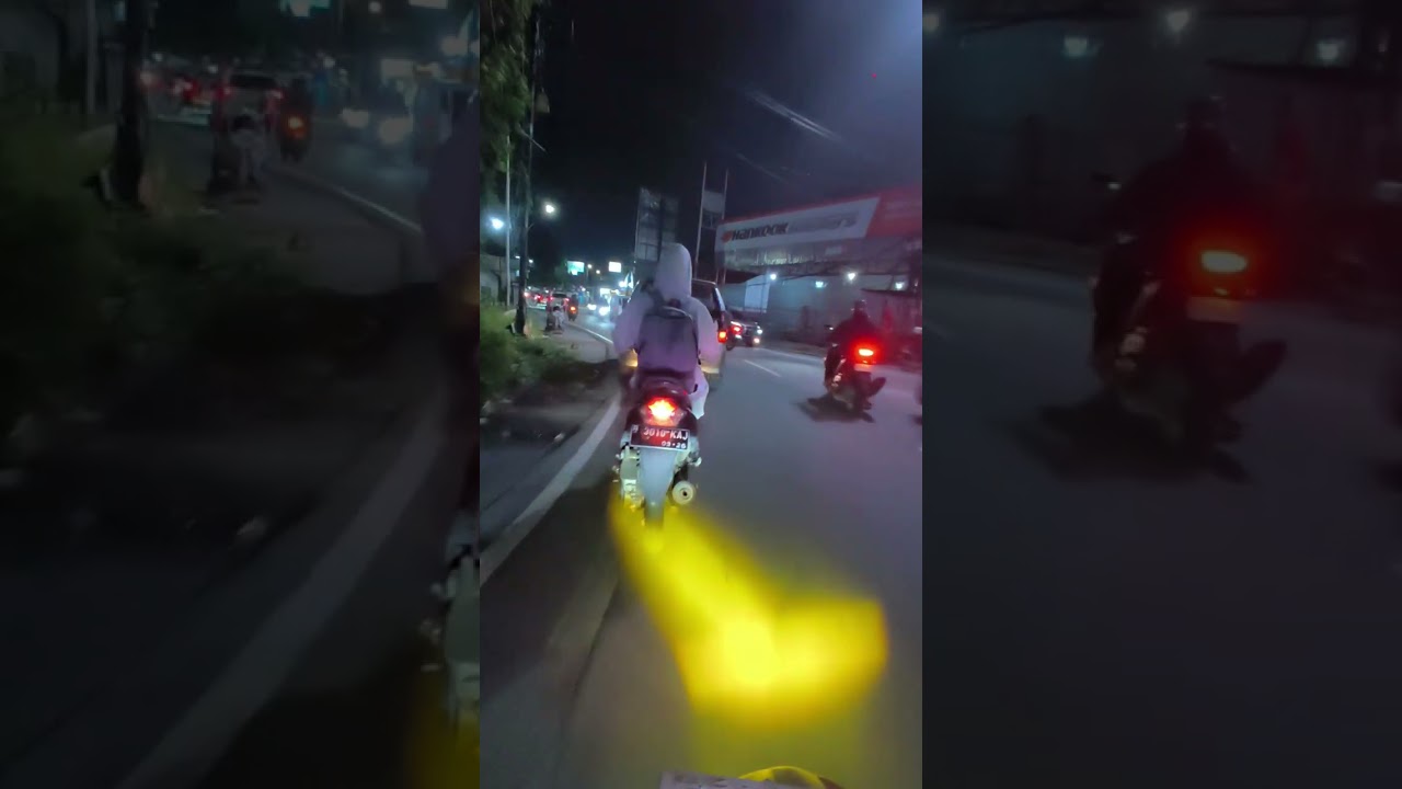 Vlog malam hari menggunakan kamera xiaomi redmi note 14 pro 5G di taro di holder spion ,stabil parah