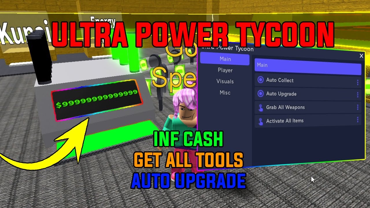 ROBLOX ULTRA POWER TYCOON OP SCRIPT/HACK [ INF MONEY , AUTO UPGRADE , GET ALL TOOLS..! ] *PASTEBIN*