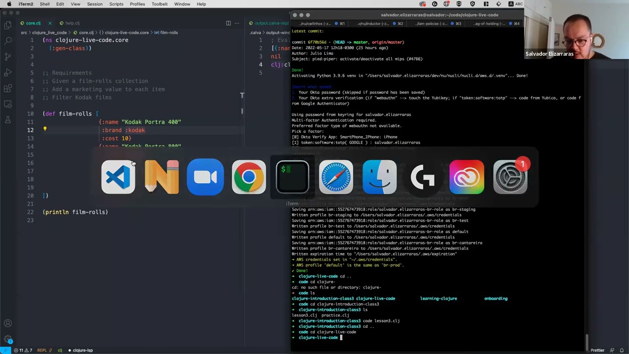 Clojure Live Coding by Salvadore Elizarrar&aacute;s