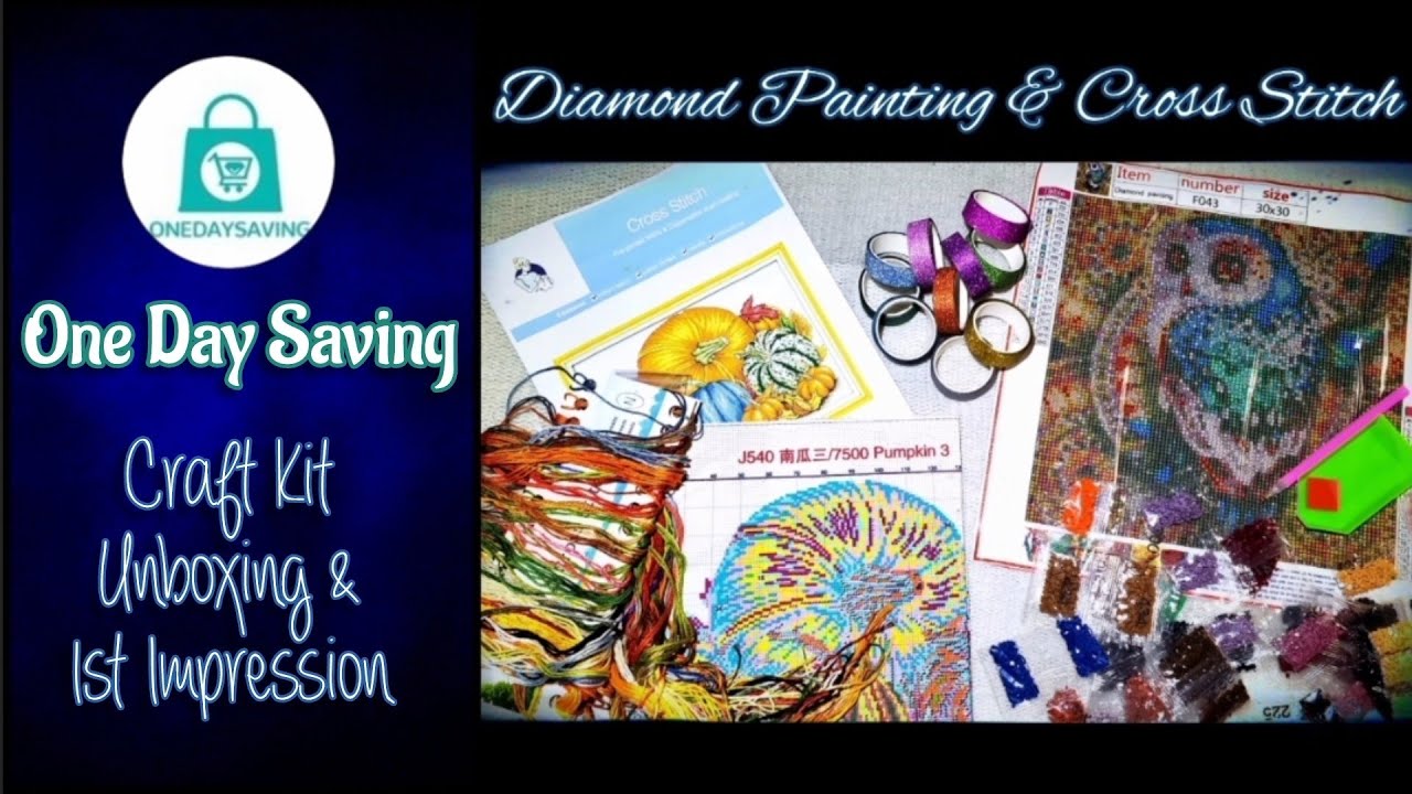 One Day Saving Craft Kit Unboxing / Diamond Painting + Cross Stitch