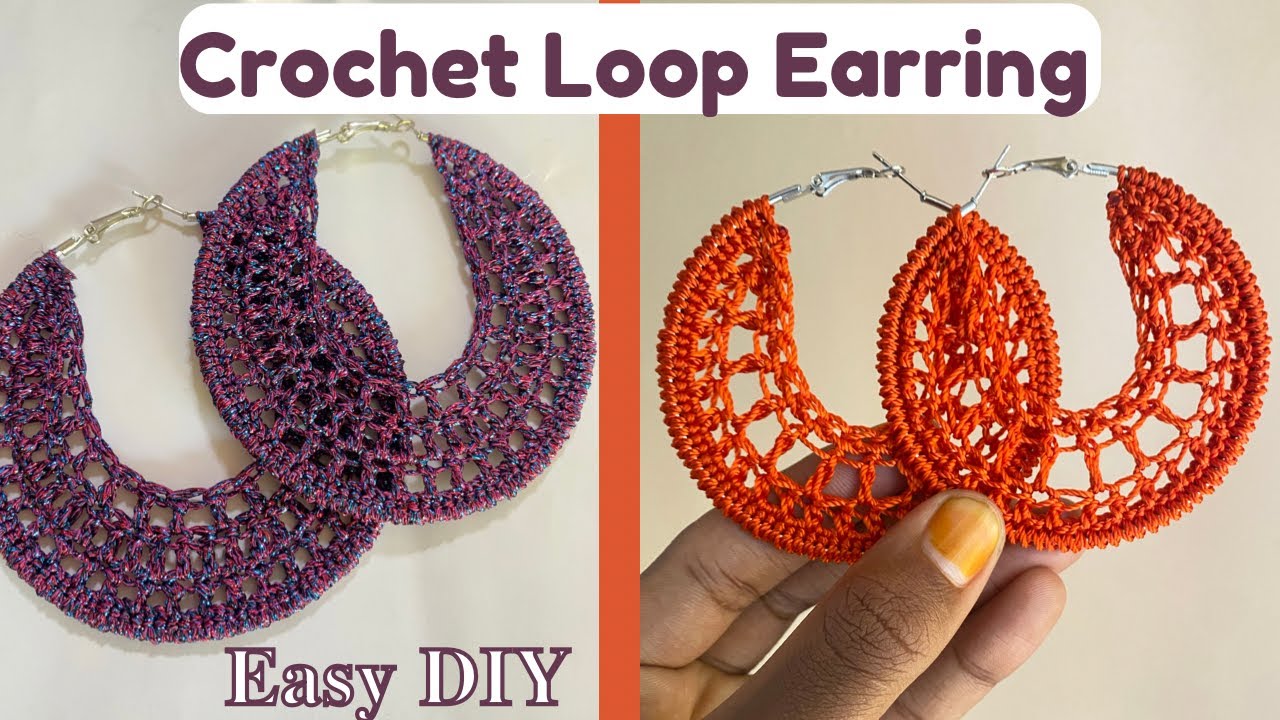 Crochet earrings| Crochet loop earrings. Simple earrings