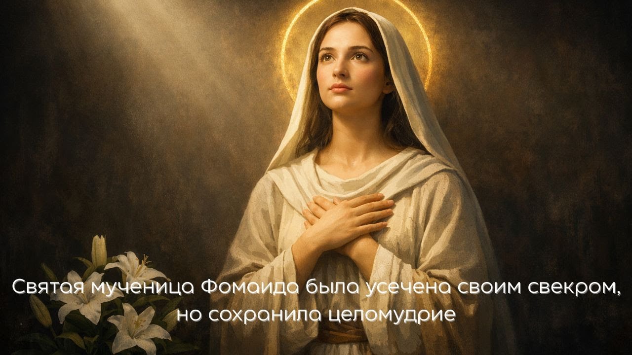 Святая мученица Фомаида была усечена своим свекром, но сохранила целомудрие