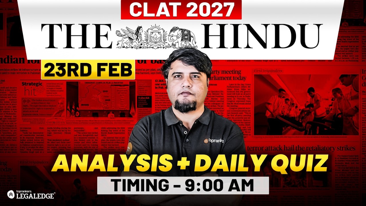 CLAT 2027 Preparation | The Hindu Analysis | Daily Current Affairs | Mayur Sir | LegalEdge