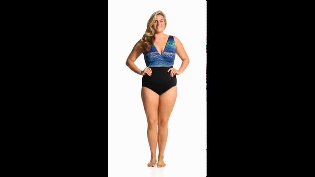 Longitude Trinidad Plus Size Plunge Tank One Piece  | SwimOutlet.com