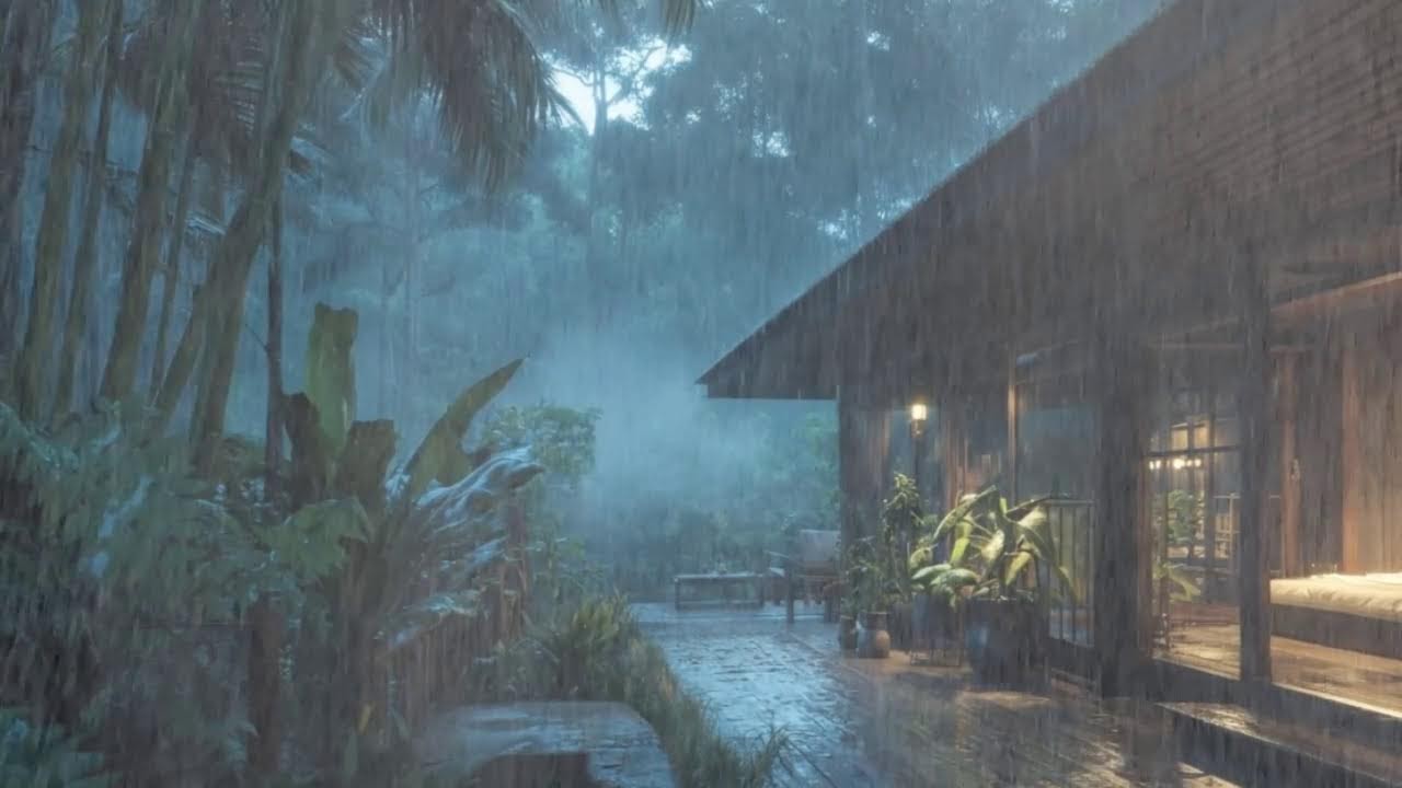 Relaxing Rainstorm Ambience for Sleep & Study - Reduce Anxiety & Stress
