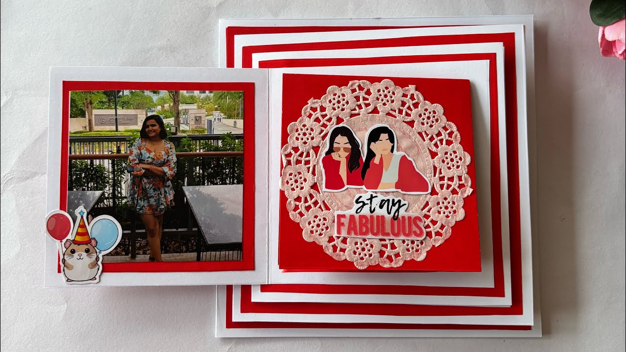 Beautiful Birthday Card￼ Idea | Pyramid Album Tutorial | Handmade Birthday Card | Easy Album DIY