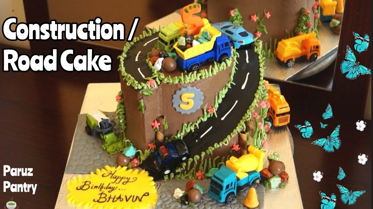 Construction/Road Cake|ഒരു വെറൈറ്റി റോഡ് കേക്ക് ഉണ്ടാക്കിക്കോളൂ|Spiral Road Cake|Theme Cake🍵