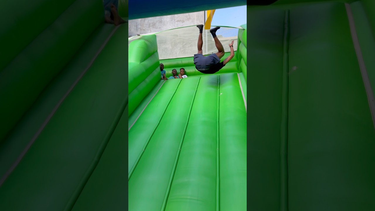 FunnyCam almost flip off bounce house #shorts