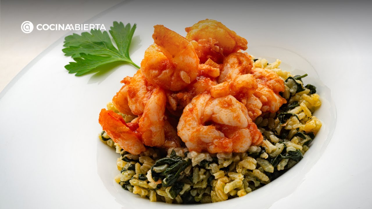 Arroz con espinacas y langostinos 🍤 | Receta de Karlos Arguiñano