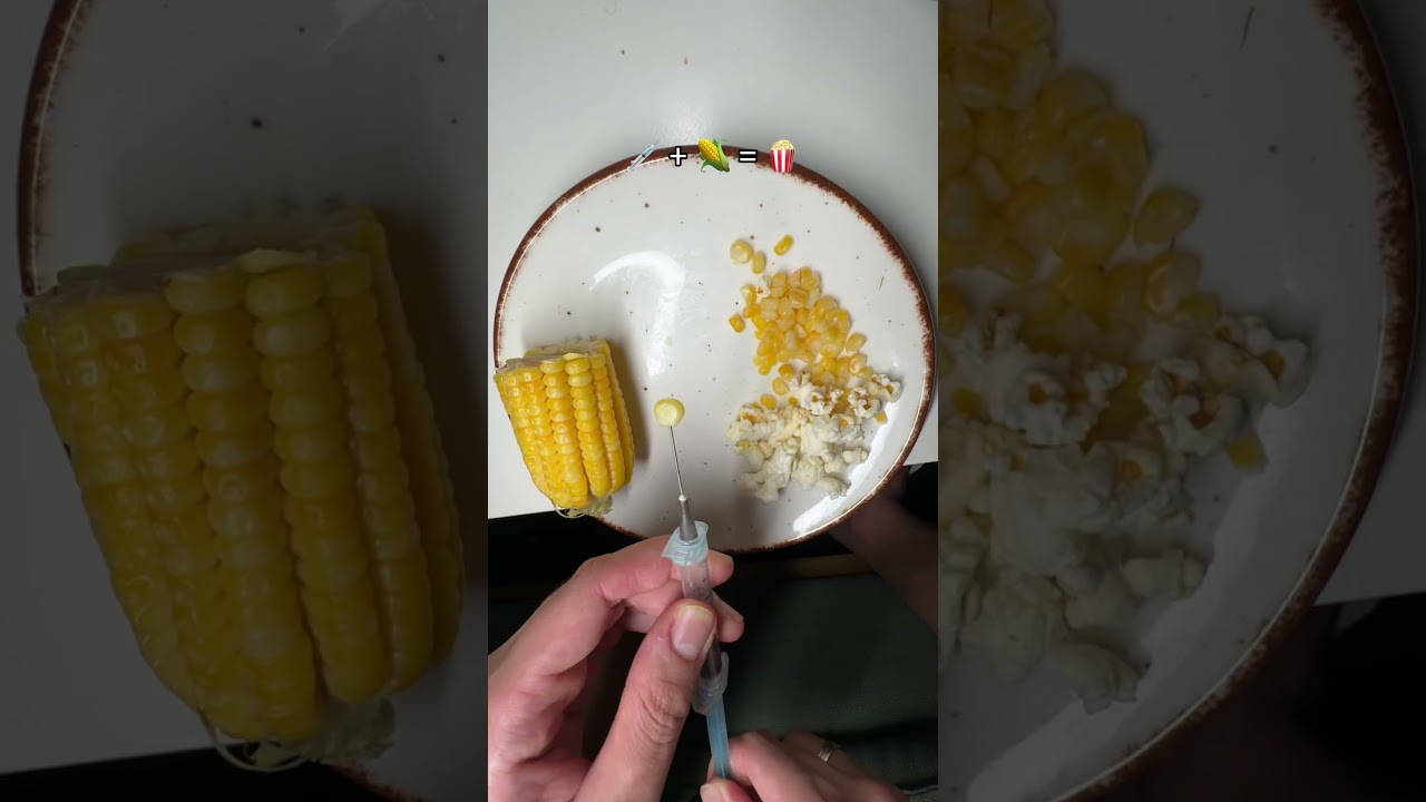 fiz pipoca com uma seringa