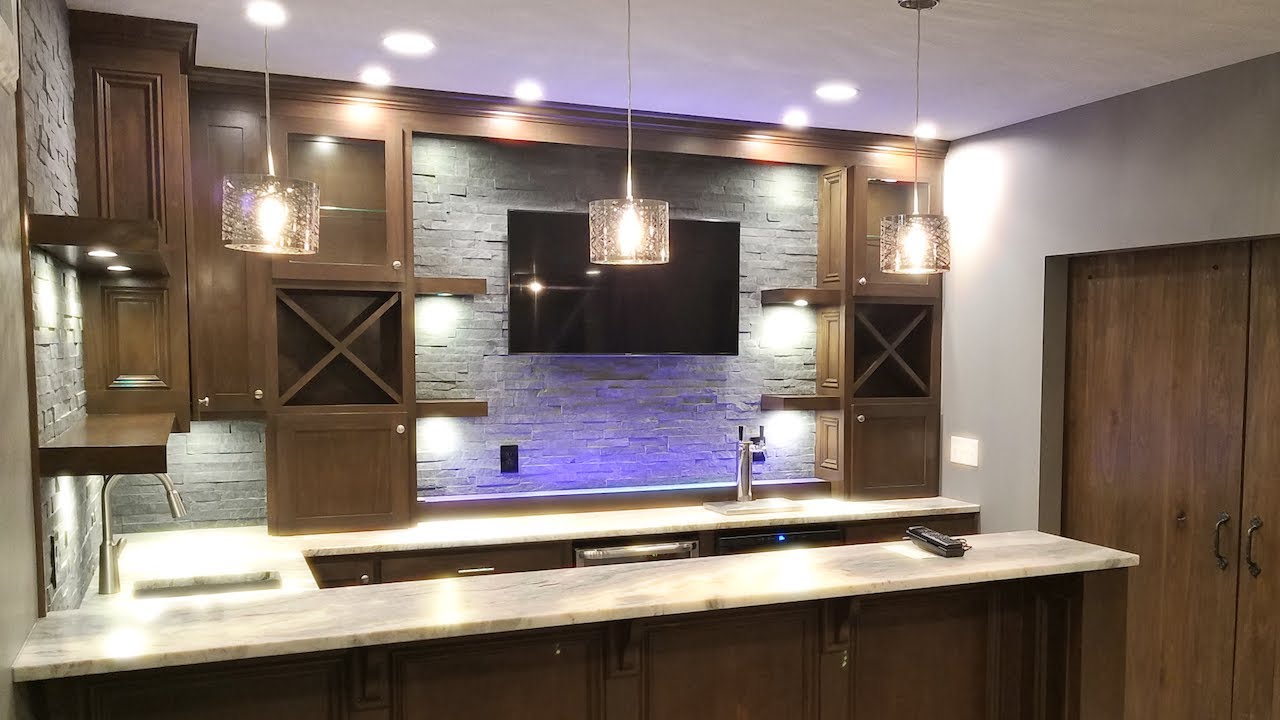 Finished Basement with Wet Bar, Home Theater, and Workout Room