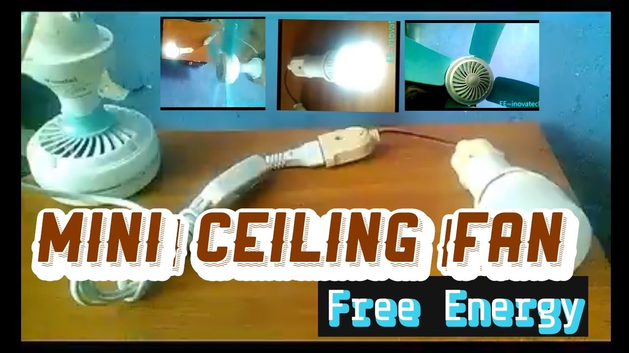 Energi Listrik gratis dari kipas angin gantung mini(Dapat menyalakan lampu Led 220volt) |Tanpa modif