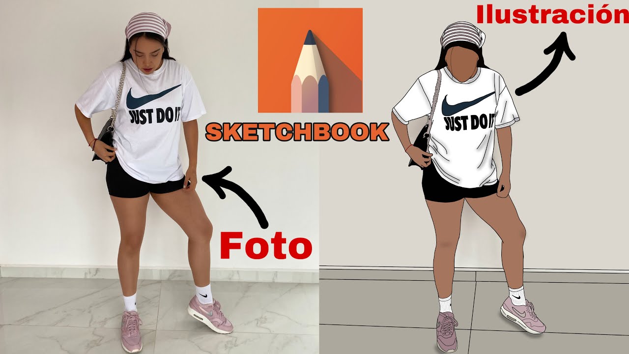 Como hacer una ILUSTRACION o CARICATURA -- APP: SKETCHBOOK