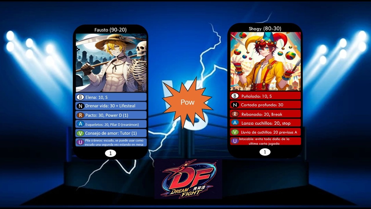 Torneo de Dream Fight 2 ,Primera partida Fausto vs Shagy (un smash de cartas)