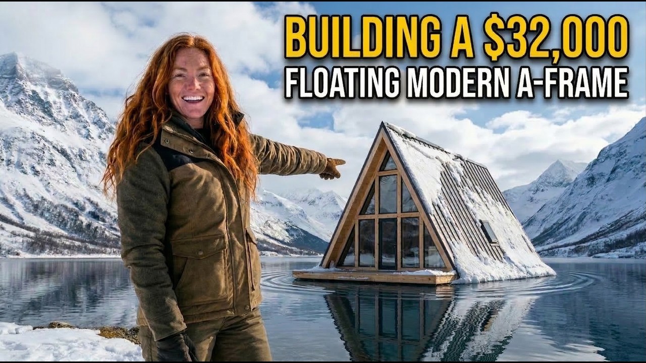 Building a $32,000 Floating Modern A-Frame on a Remote Alpine Glacial Lake
