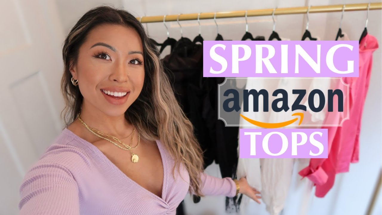 BEST AMAZON SPRING TOPS // top rated shirts pt. 1 // 2022 Amazon shirt try on and review