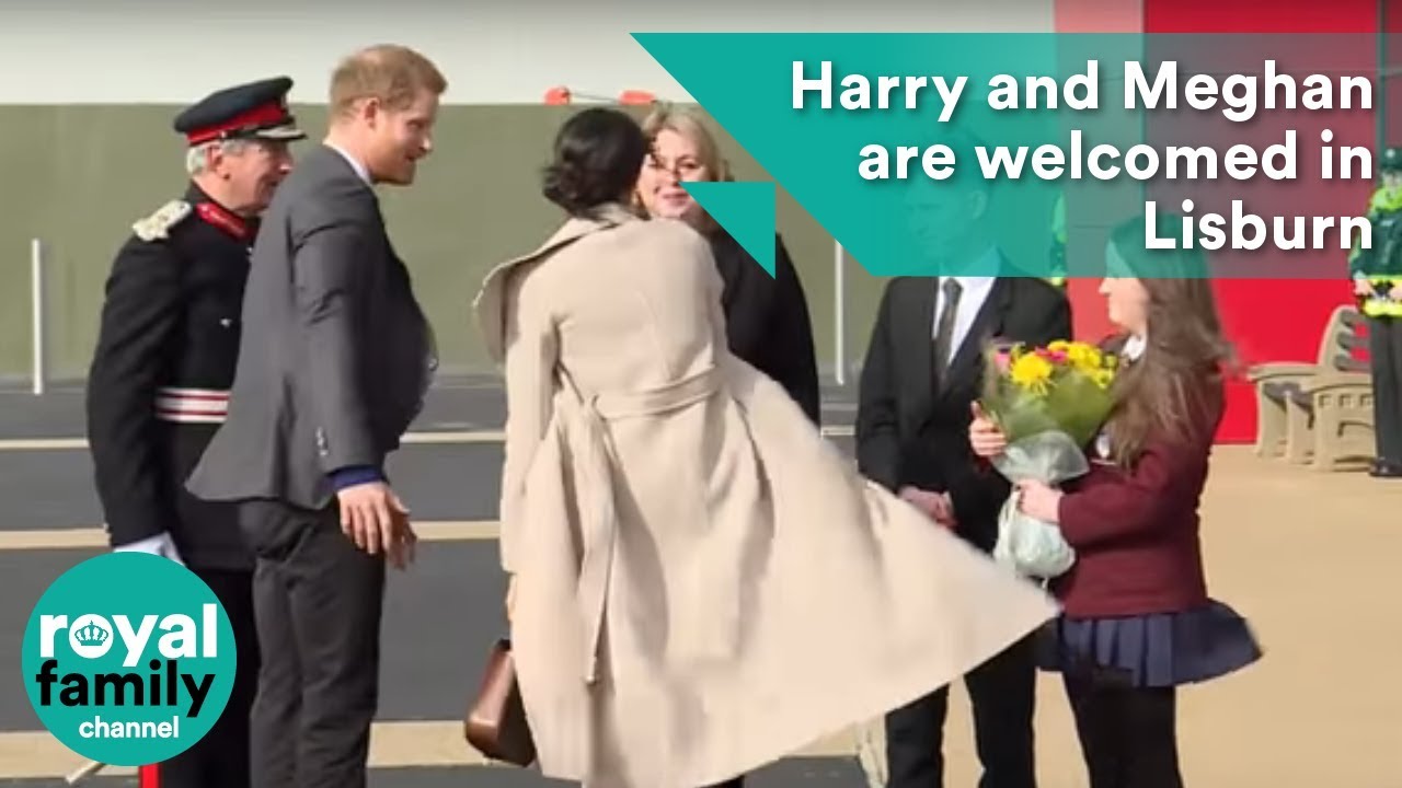 Prince Harry and Meghan Markle greeted with warm welcome in Lisburn, Northern Ireland.