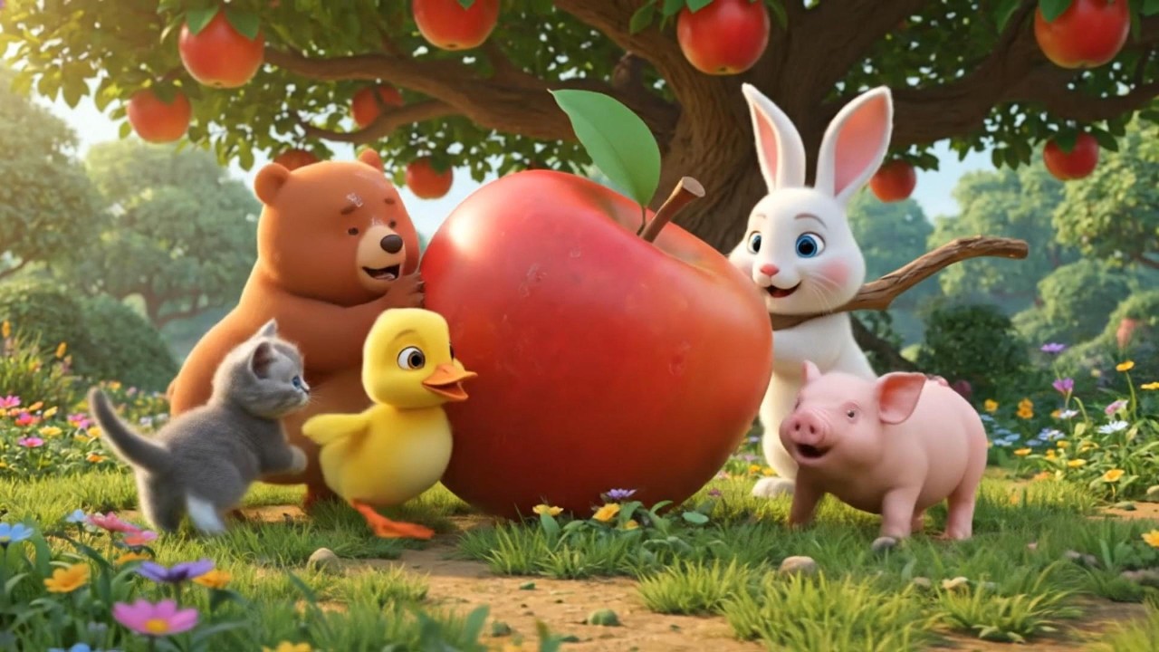 🐰🐤Roro, Dodo & Kiki: How can Red Bear move the Giant Apple?