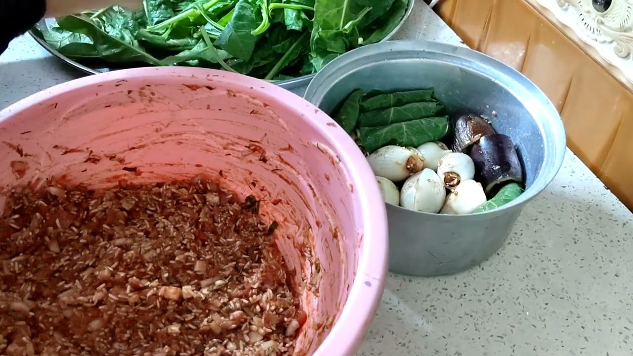 فطور اول يوم رمضان دولمه وتبسي دجاج بالخضار بطعم رهيب 😋👍