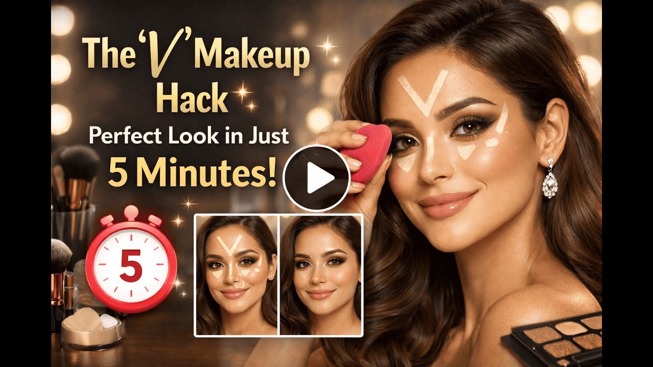 The “V” Makeup Hack ✨ Perfect Look in Just 5 Minutes!|#beautytutorial |#eyemakeuptutorial |#makeup