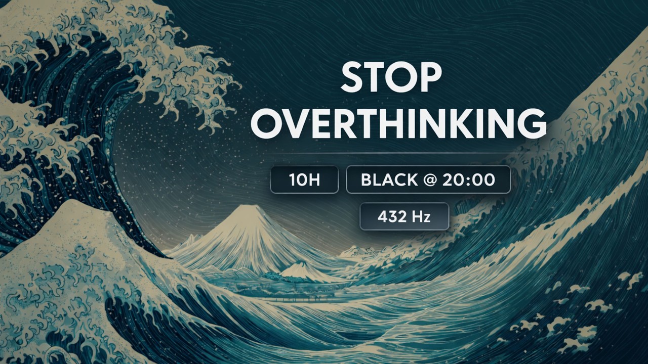 STOP OVERTHINKING: Hokusai’s Great Wave | 432Hz Deep Sleep | 10 Hours (Black Screen @ 20:00)