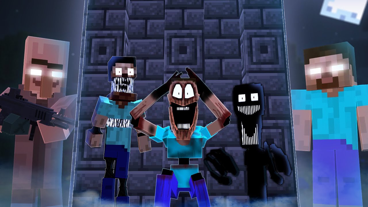 Выживание в ужасных модах Minecraft с жителями деревни и Херобрином!