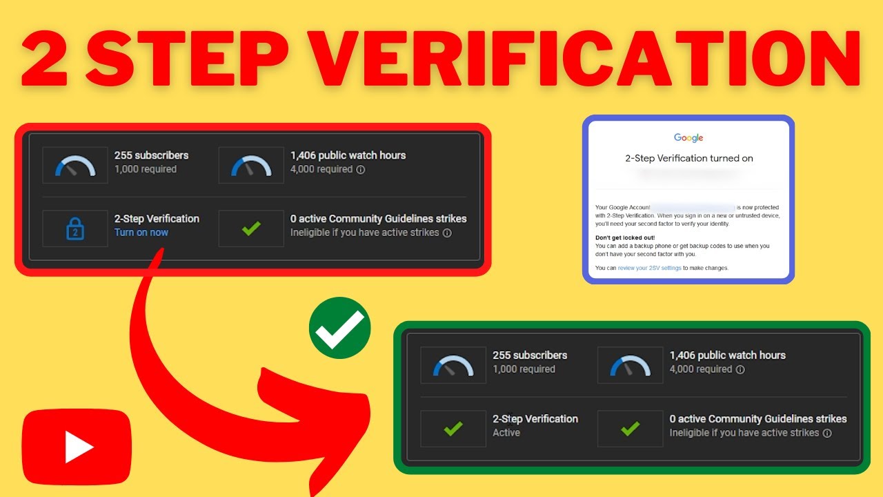 How To ENABLE 2 Step VERIFICATION In YouTube Channel | 2 STEP Verification YouTube Channel 2022