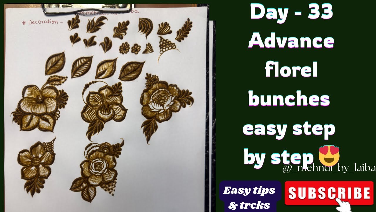 Advance floral bunches 😍 very simple & easy tips & tricks se banye itne beautiful flowers 😍#henna 
