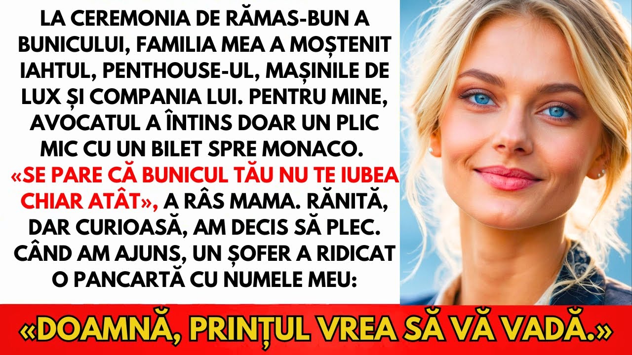 La Rămas-Bunul Bunicului, Familia Mea A Primit Milioane; Eu Doar Un Bilet Spre Monaco, Așa Că Am…